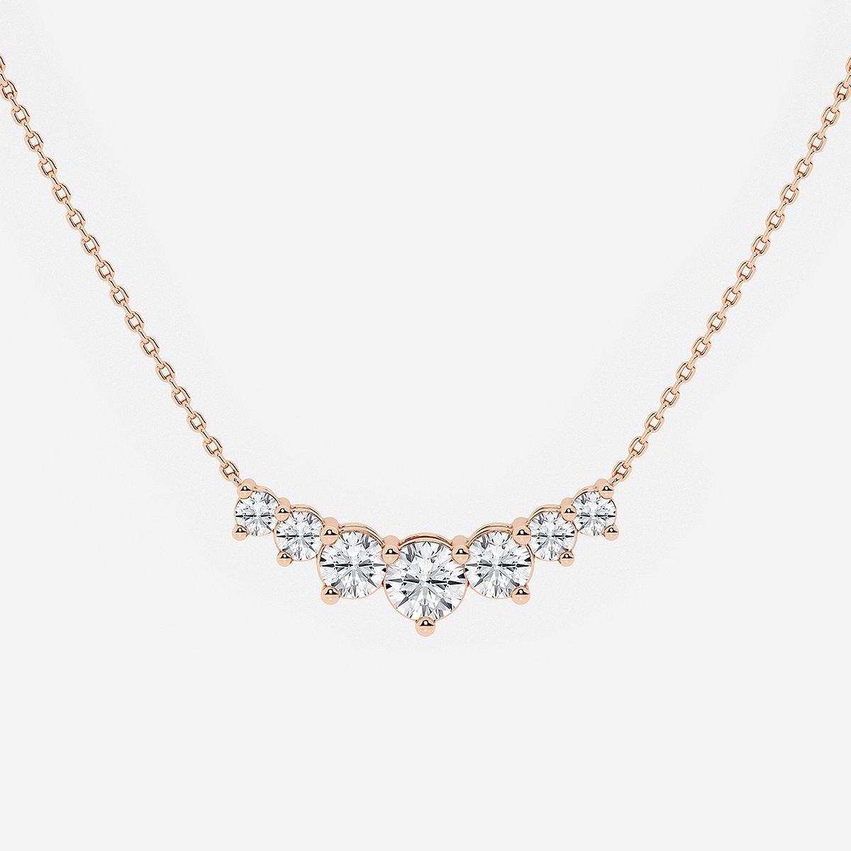 Additional Image 1 for  1 1/2 ctw Round Lab Grown Diamond Seven Stone Demi Eternity Necklace